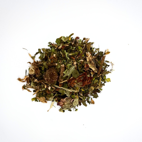Dry herbs on a white background