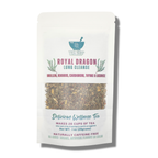 Tea package labeled 'Royal Dragon Lung Cleanse' from The RX Tea Shop on a white background
