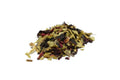 Hibiscus and yerba mate on a white background